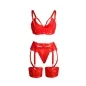Preview: Red Bondage Bra with Garter Set S/M – Subblime