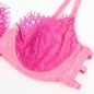 Preview: SUBBLIME - 955359 BH-SET MIT SPITZE UND STRUMPFBÄNDERN ROSA UND LILA S/M