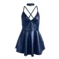 Preview: Kleid Mit Blauen Lederträgern S/M – Subblime