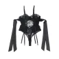 Preview: Lace bodysuit with bows and garters, black, S/M – Subblime