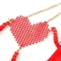 Preview: Bra Set with Chains and Mesh Heart Red S/M – Subblime