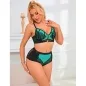Preview: Green patent leather mesh zipper bra set L/XL – Subblime