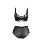 Preview: Green patent leather mesh zipper bra set L/XL – Subblime