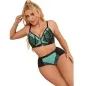 Preview: Green patent leather mesh zipper bra set L/XL – Subblime