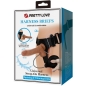 Preview: PRETTY LOVE - UNIVERSAL HARNESS SLIP MIT VIBRIERENDEM UND SQUIRTING-DILDO 15,5 CM MULATO