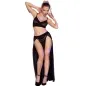 Preview: Schwarzer Top-Rock Und Tanga Mit Goldenen Ketten S – Chilirose