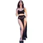 Preview: Schwarzer Top-Rock Und Tanga Mit Goldenen Ketten Xl – Chilirose