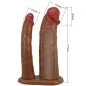 Preview: Yairon Doppel Penishülle mit 4cm Verlängerung Braun – Pretty Love