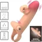 Preview: Flesh-colored vibrator with elastic TPE straps, powerful, waterproof, requires 1 AAA battery.