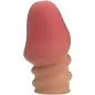 Preview: A pink and beige shaped object with a smooth, wavy surface, resembling a thumb.