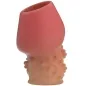 Preview: Pink and orange textured silicone object with an irregular surface and opening at the top.