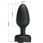 Preview: PRETTY LOVE - VARIAN ANAL PLUG MIT LED-LICHT SCHWARZ 10,8 CM