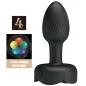 Preview: Black, textured sex toy with 5-color light and on/off switch.