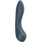Preview: Dunkelblauer, geschwungener Vibrator mit glatter Oberfläche und Bedienelementen an der Seite.