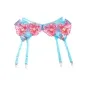 Preview: Bra and garter belt set with floral embroidery, pink, L/XL – Subblime