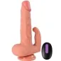 Preview: Penis-shaped sex toy with remote control, skin-colored, on a white background.