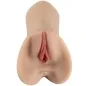 Preview: A skin-colored silicone sex toy insert in the shape of a vulva.