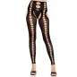 Preview: Schwarze Strumpfhose mit kreisförmigen Ausschnitten und High Heels.