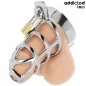 Preview: Silbernes Schloss Peniskäfig Metall M – Addicted Toys Locked
