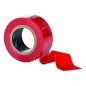 Preview: Roll of red adhesive tape, partially unrolled, on a white background.