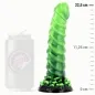 Preview: Green, spiral-shaped sculpture next to a can, with measurements from 0 to 22.5 cm.