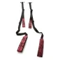 Preview: Black straps with red, patterned pads, presumably for fitness or yoga.