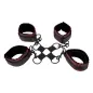 Preview: Four black and red handcuffs, connected by metal rings and clips, on a white background.