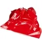 Preview: Red, shiny, crumpled pile of fabric on a white background.