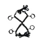 Preview: Schwarzes Bondage-Set mit vier verstellbaren Manschetten und Gurten, auf weißem Hintergrund.