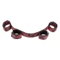 Preview: Rotes und schwarzes Bondage-Set mit vier Manschetten, verbunden durch ein Band.