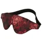 Preview: Sleep mask with a red floral pattern and black elastic band.