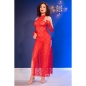 Preview: Chilirose - Cr 4853 Rotes Spitzenkleid Mit Handschuhen L/Xl