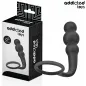 Preview: Black sex toy with ring and balls, next to a package labeled "addicted toys".