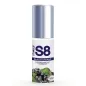 Preview: Bottle S8 blackcurrant lubricant, water-based, 50 ml, with silver cap and blackcurrant illustration.