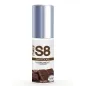 Preview: Flasche S8 Schokoladen-Gleitgel, 50 ml, mit silbernem Deckel und Schokoladenabbildung.