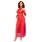 Preview: Chilirose - Cr 4853 Rotes Spitzenkleid Mit Handschuhen L/Xl