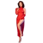 Preview: Chilirose - Cr 4853 Rotes Spitzenkleid Mit Handschuhen L/Xl