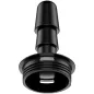 Preview: Black, cylindrical plastic part with a wide rim and narrow end, possibly an adapter or connector.