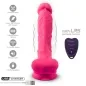 Preview: Rosa Vibrator mit Fernbedienung, 10 Vibrationsmodi, USB-aufladbar, leise, aus weichem Silikon, 750mAh Lithium-Batterie.