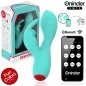 Preview: Türkises Vibrator-Spielzeug mit Bluetooth-Steuerung und Smartphone-App, Verpackung und Fun Colors Edition.