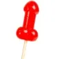 Preview: Red lollipop in the shape of a penis on a wooden stick.