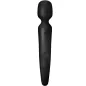 Preview: Black massage wand with rounded head and controls on the handle.