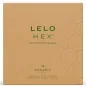 Preview: Brown packaging of LELO HEX condoms with green text and hexagonal pattern.