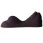 Preview: Dark purple, wavy cushion with an irregular surface, photographed from the side.