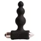 Preview: Black, spherical sex toy with a silver handle, on a white background.