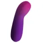 Preview: Purple and pink vibrator with a curved tip on a white background.