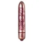 Preview: Roségoldener Vibrator mit rotem, dekorativem Muster und Herzdesign.