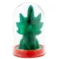 Preview: Green candle in the shape of a Christmas tree under a transparent dome with a red base.