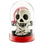 Preview: Toy skeleton with a red headscarf in a transparent dome on a red base.