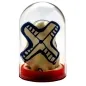 Preview: Plastic figure with a blue X-pattern in a transparent dome on a red base.